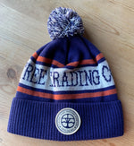 Viking Tree Navy Pom Pom Beanie