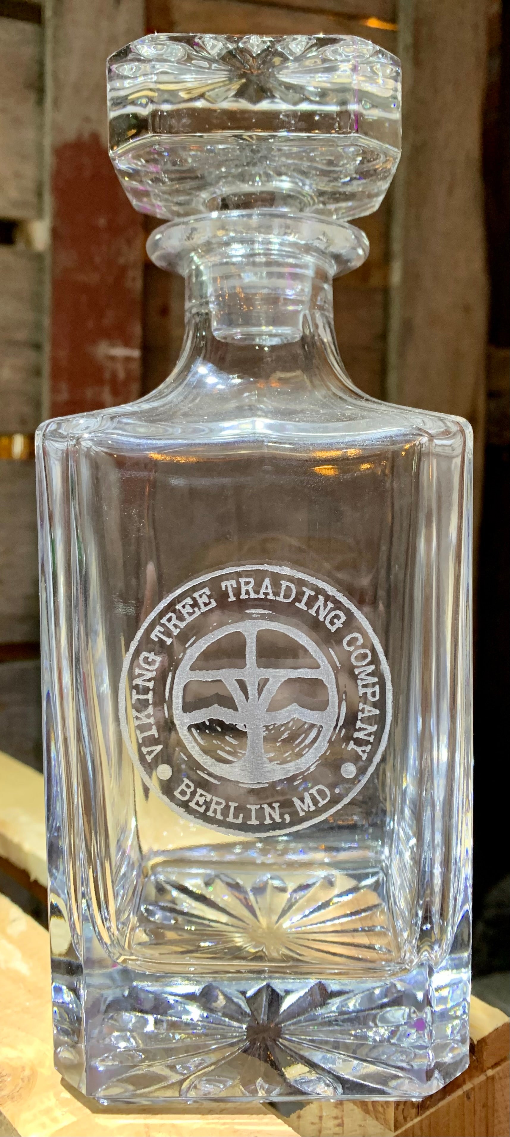 Viking Tree Glass Decanter