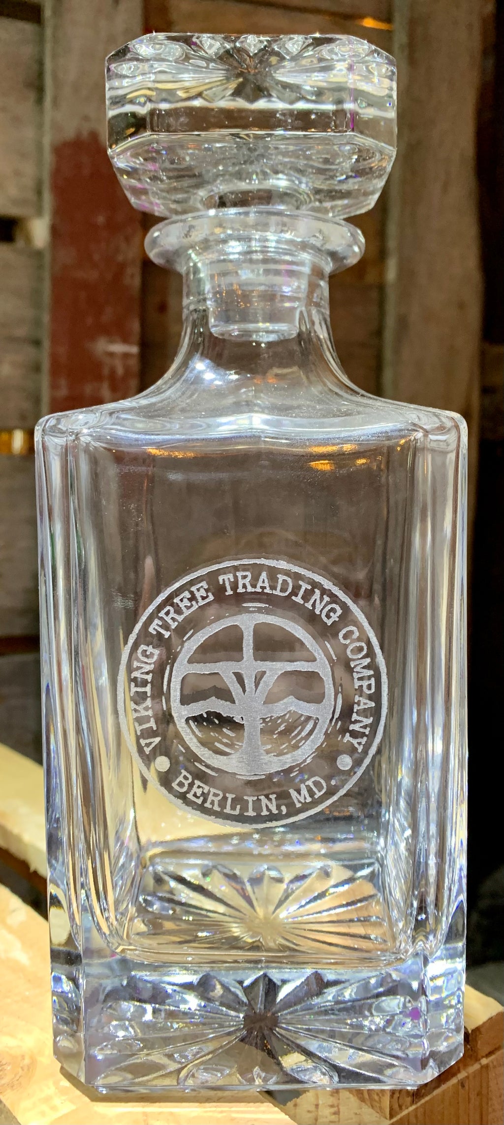 Viking Tree Glass Decanter